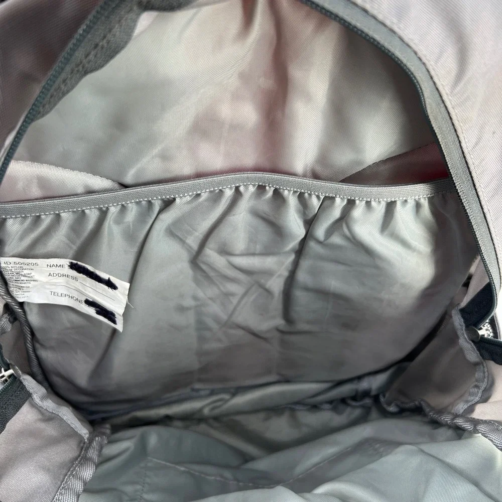 LL‎ Bean Backpack Gray Red Nylon Mesh Outdoor School Travel Bag